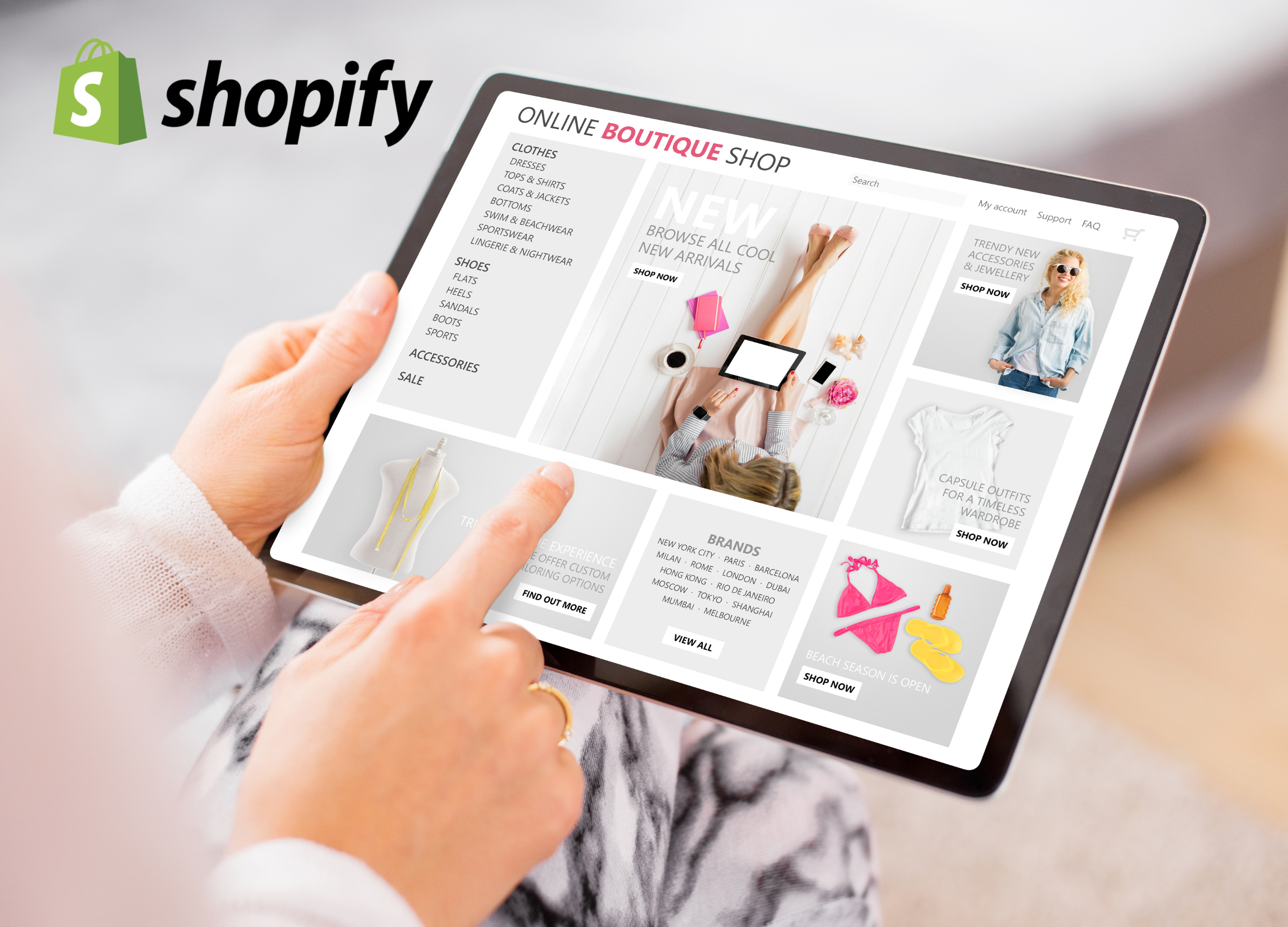 Onlineshop auf Tablet
